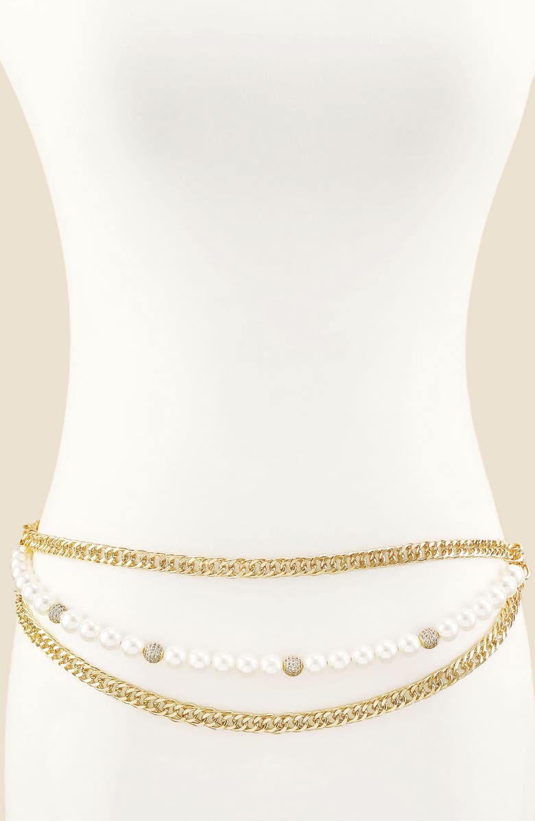 Ettika Layered Belly Chain, Alternate, color, Gold