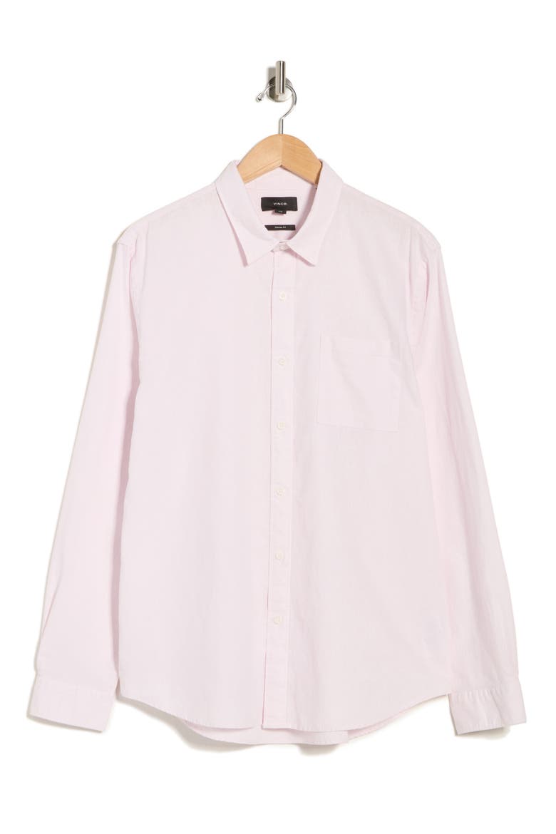Classic Fit Linen Blend Button-Up Shirt, Alternate, color, PALE PINK