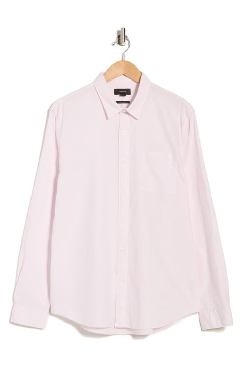 Classic Fit Linen Blend Button-Up Shirt