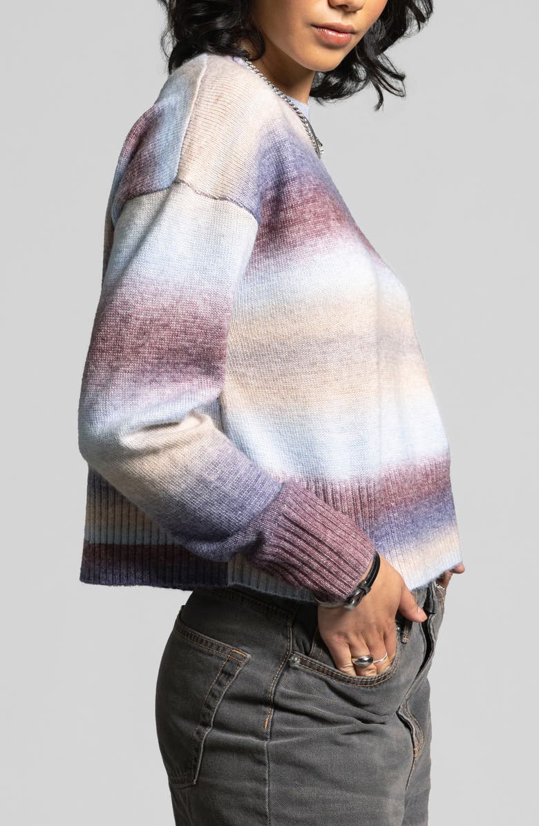 WEEKEND LOS ANGELES Ravi Ombré Stripe Crop Sweater, Alternate, color, 