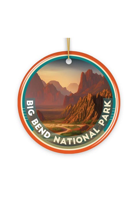 Big Bend National Park Retro Style Ceramic Ornament
