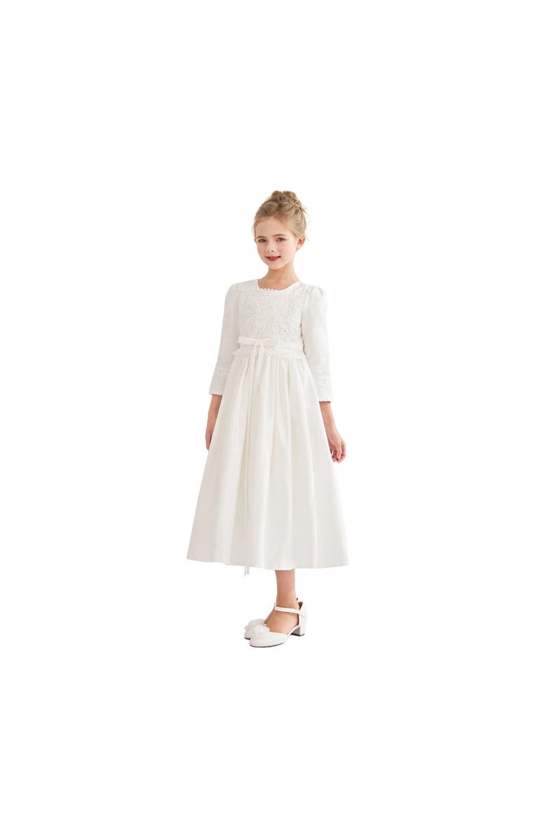 Tulleen Marindel Lace & Tulle Dress, Alternate, color, White