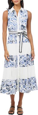 Adelyn Rae Ethena Embroidered Sleeveless Dress