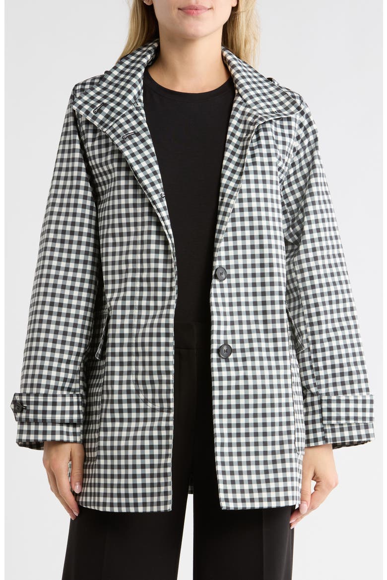 Recycled Polyester Rain Coat, Alternate, color, BLACK/WHITE