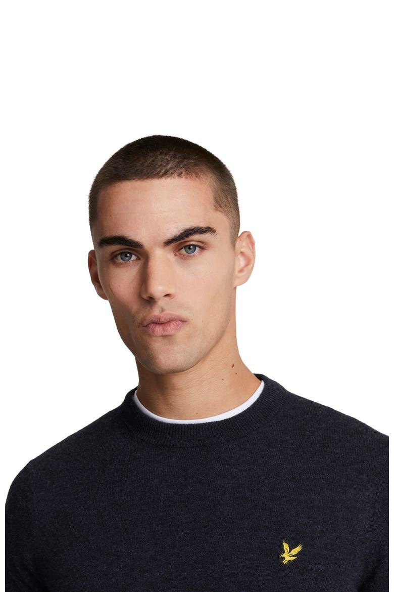 Lambswool Blend Crew Neck Sweater, Alternate, color, Dark Navy Marl