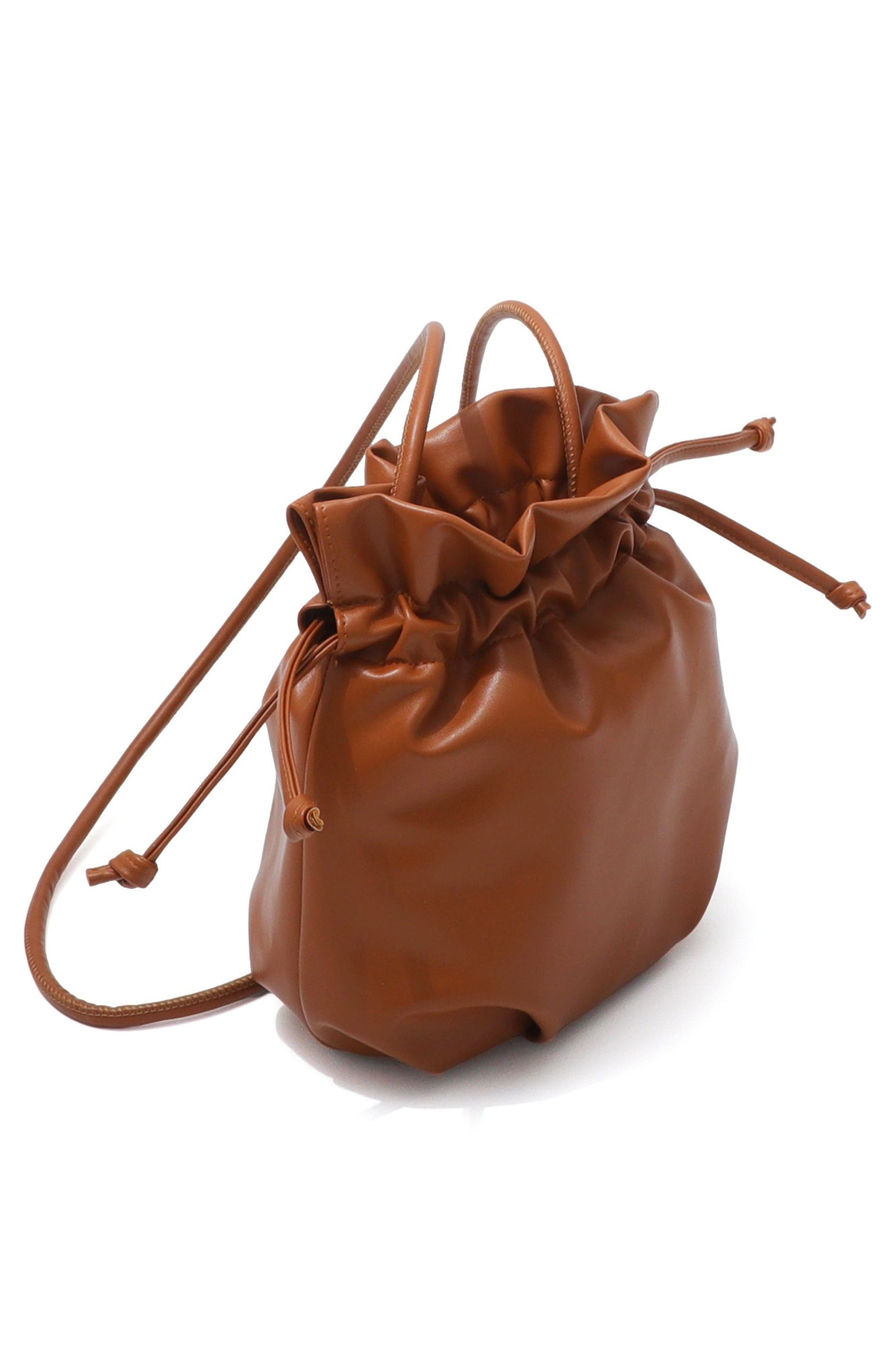 Adornia Scrunch Bucket Bag, Alternate, color, Brown
