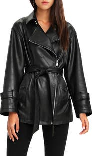 Belle & Bloom BFF Belted Leather Jacket