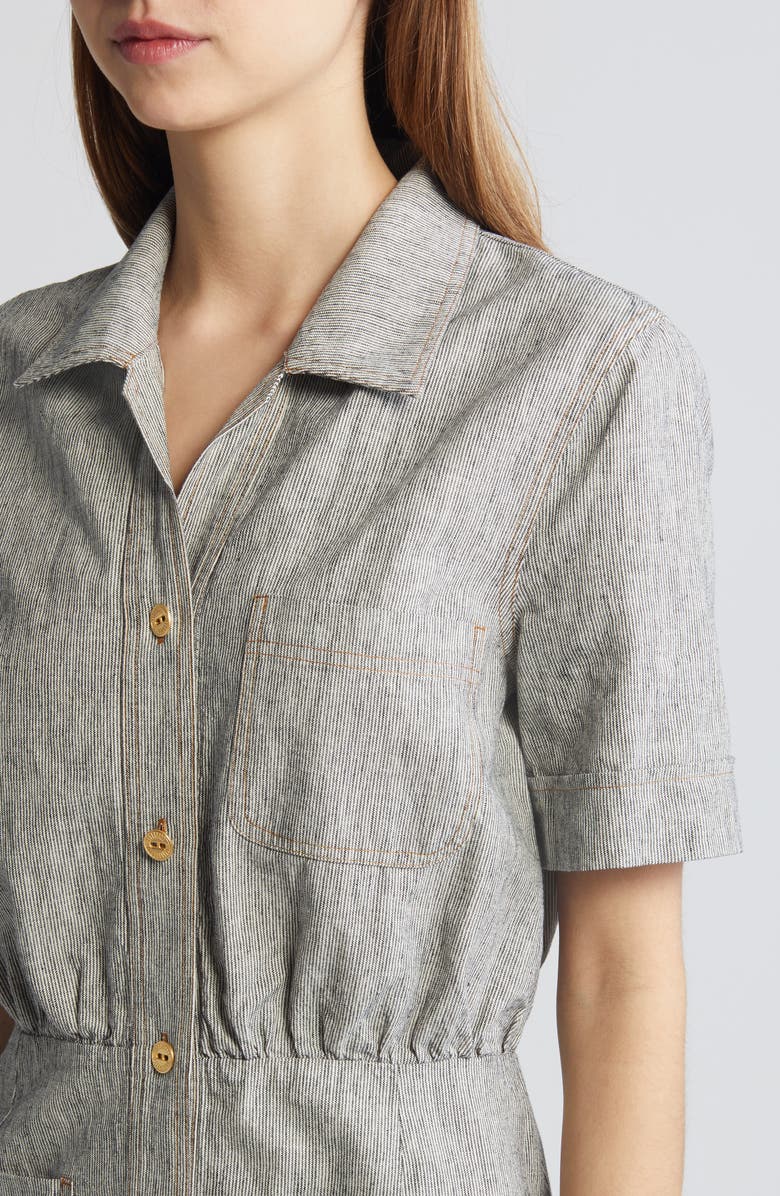 SESSÙN Tanohi Linen & Cotton Shirtdress, Alternate, color, 