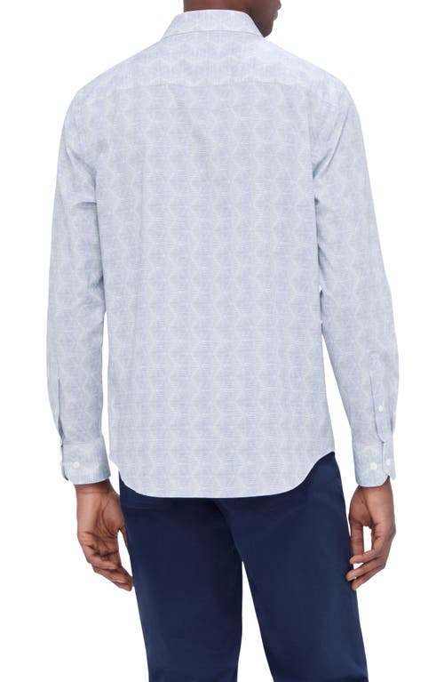 Bugatchi Julian Shaped Fit Print Button-up Shirt In Menthol