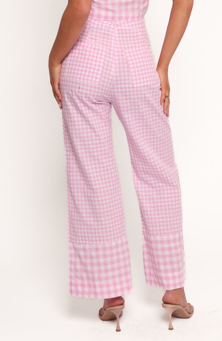 Petal & Pup Devlin High Waist Wide Leg Pants, Alternate, color, Pink Gingham