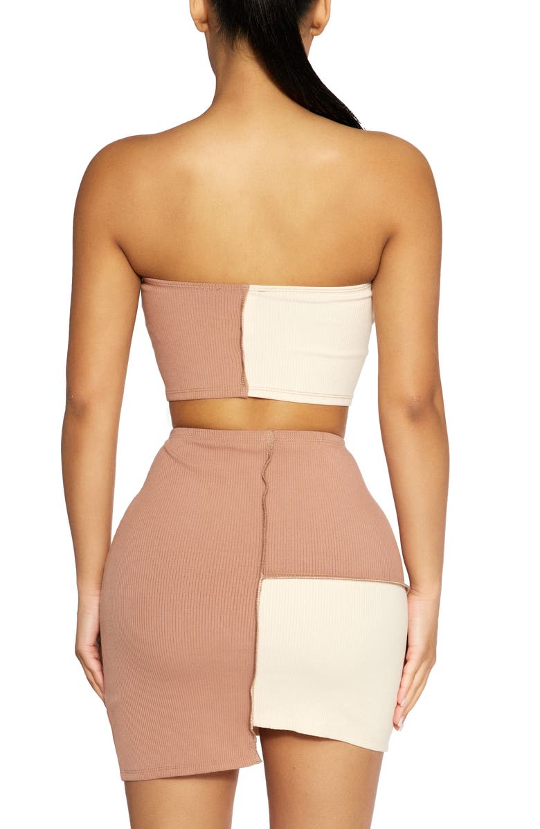 Naked Wardrobe Square Strapless Crop Top, Alternate, color, 