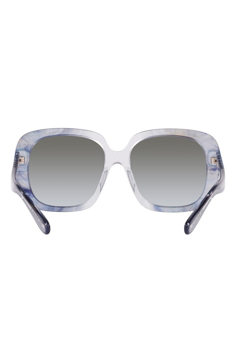 COACH 56mm Square Sunglasses, Alternate, color, Transparent Blue Ombre