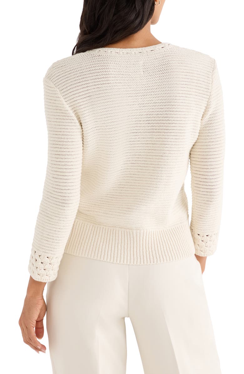 NIC+ZOE Edged Pop Stitch Sweater, Alternate, color, Coconut