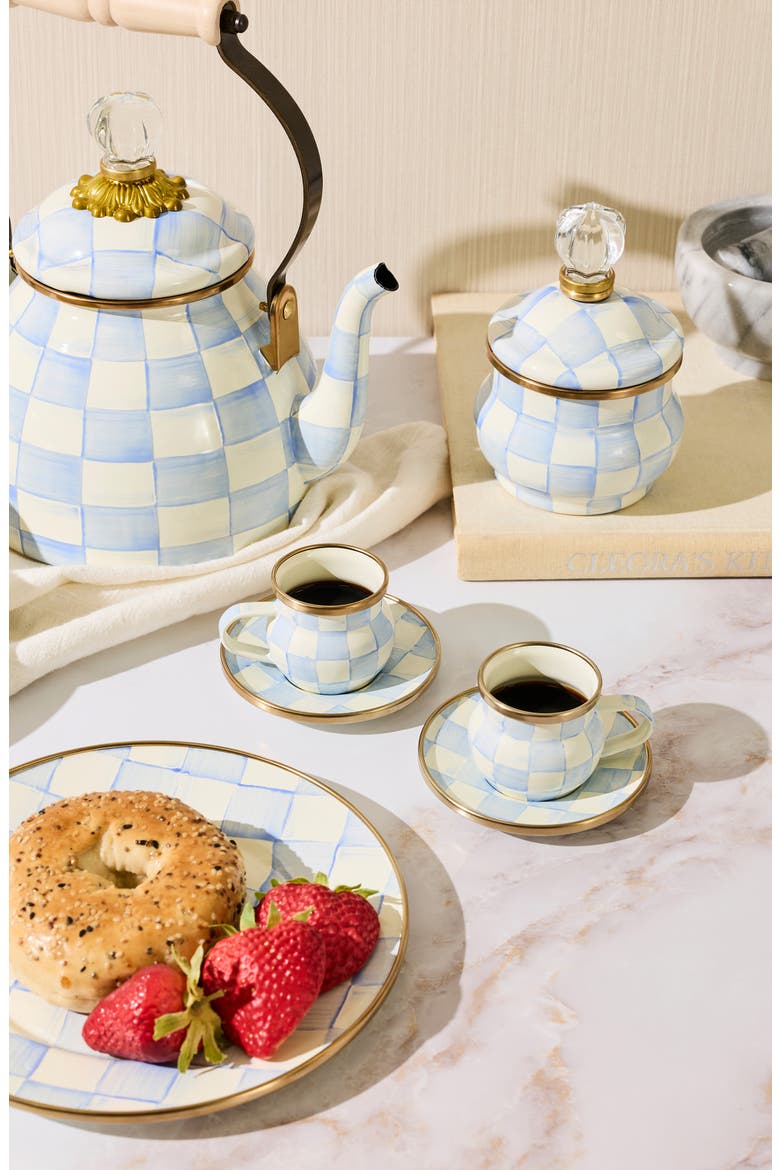 Sky Check Espresso Cup & Saucer Set, Alternate, color, BLUE