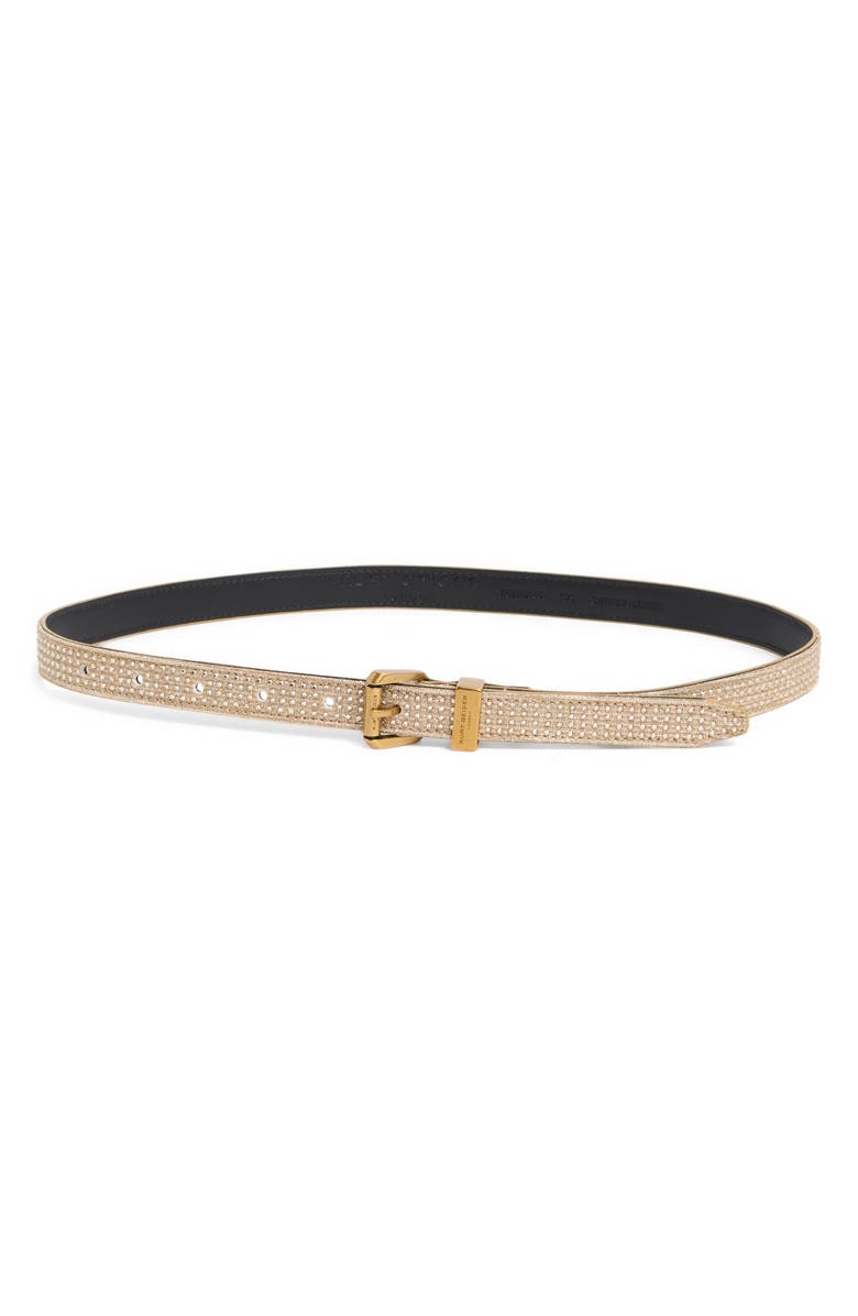 Kurt Geiger London Crystal Embellished Belt, Main, color, Beige/Antique Brass