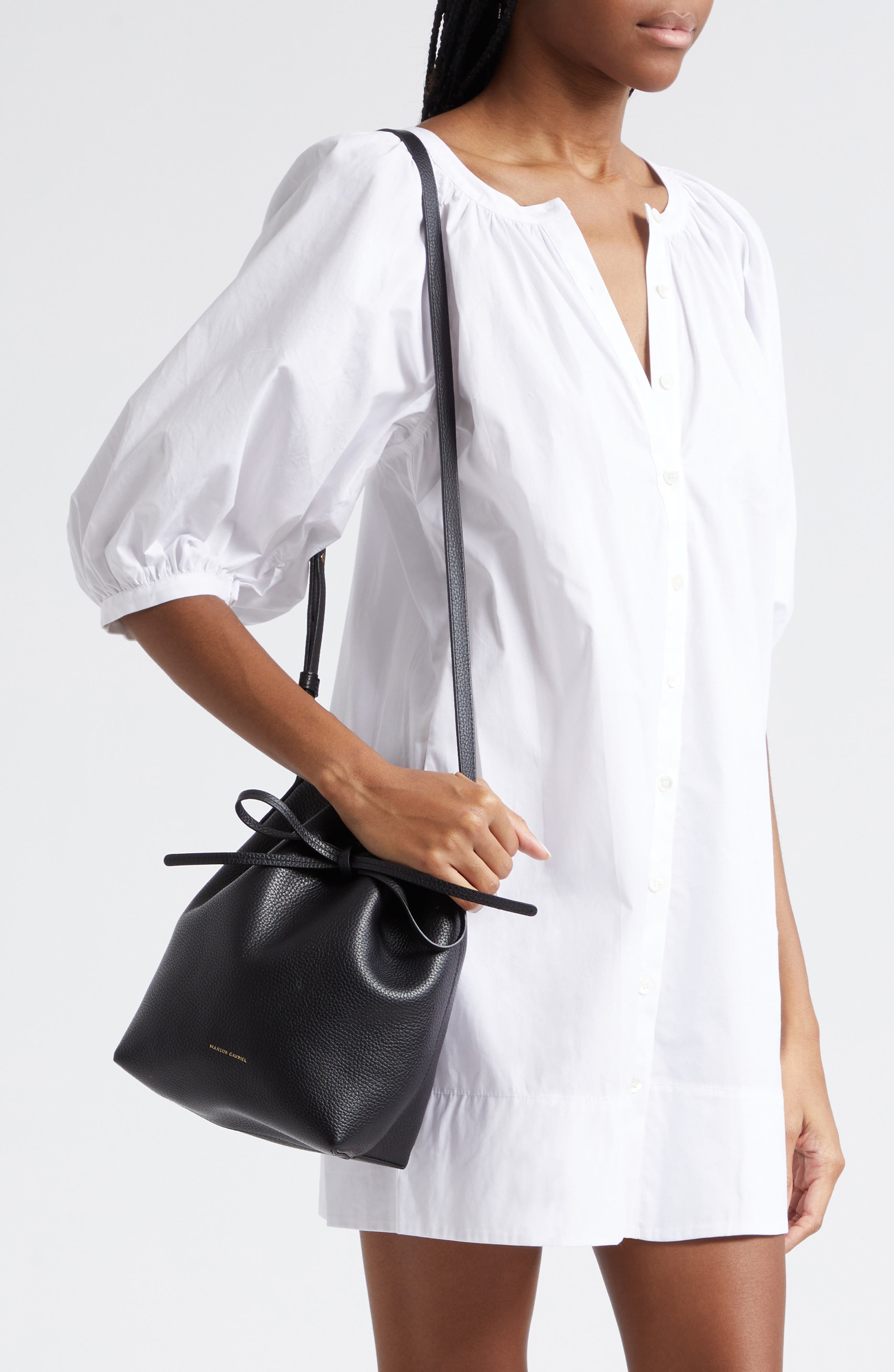 Mansur Gavriel Mini Soft Leather Bucket Bag, Alternate, color, 