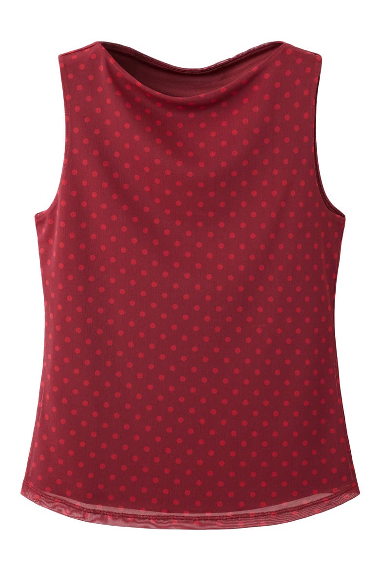 Polka Dot Tulle Top, Alternate, color, RED