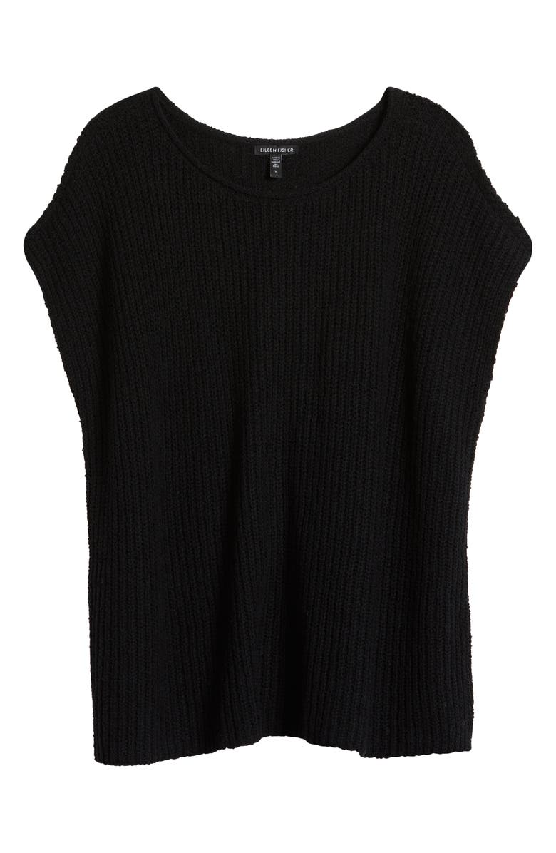 Eileen Fisher Ballet Neck Cap Sleeve Organic Cotton Sweater, Alternate, color, 