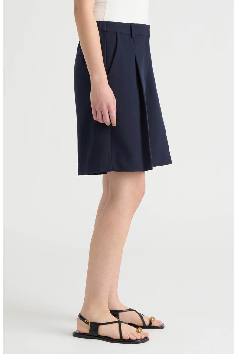 Pleated Front Bermuda Shorts, Alternate, color, NAVY