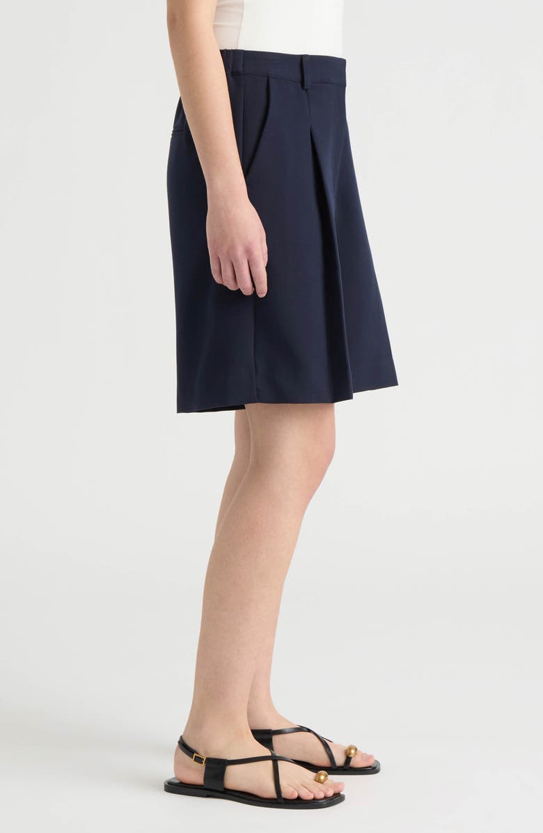 NVLT Pleated Front Bermuda Shorts, Alternate, color, Navy