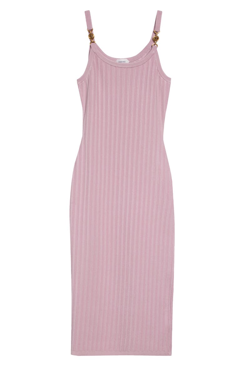 Mesh Rib Midi Sweater Dress, Main, color, LIGHT MAUVE