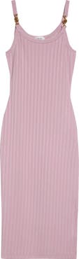 Versace Mesh Rib Midi Sweater Dress