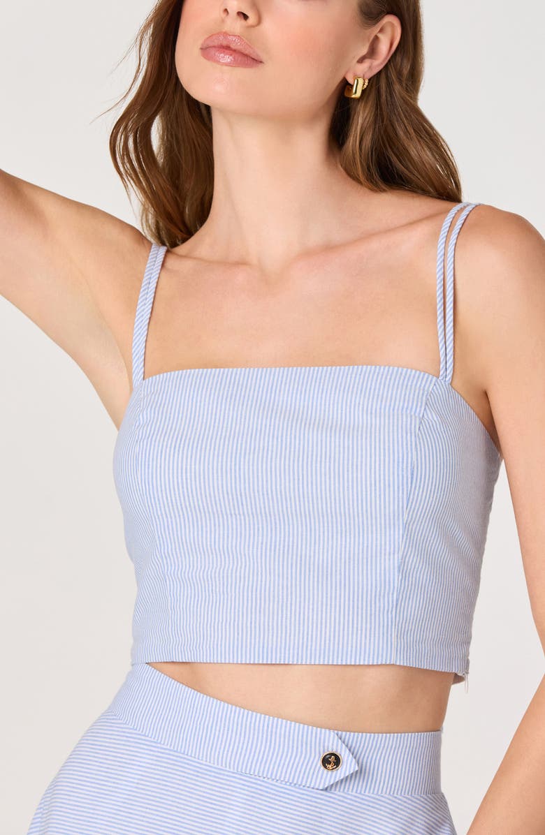 ASTR the Label Azzura Stripe Crop Top, Alternate, color, Blue Stripe