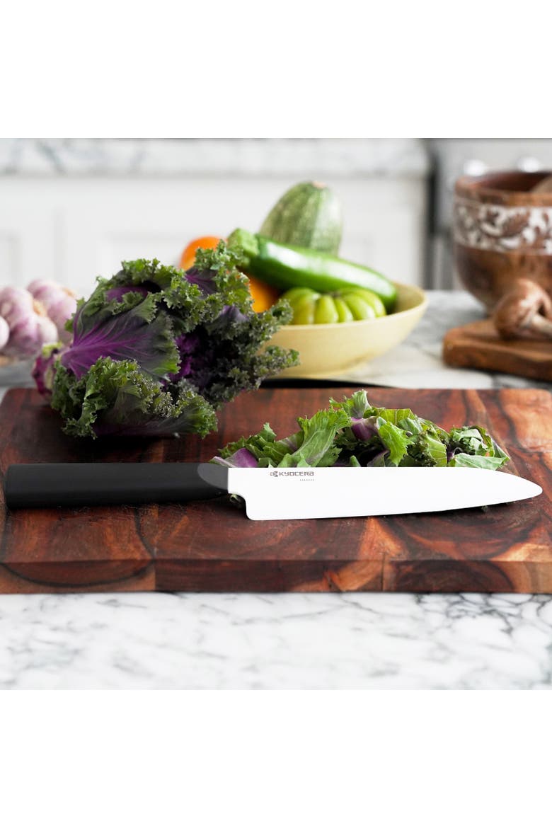 INNOVATIONwhite® 6-Inch Ceramic Santoku Chef's Knife, White Blade with Non-Slip Black Handle, Alternate, color, White