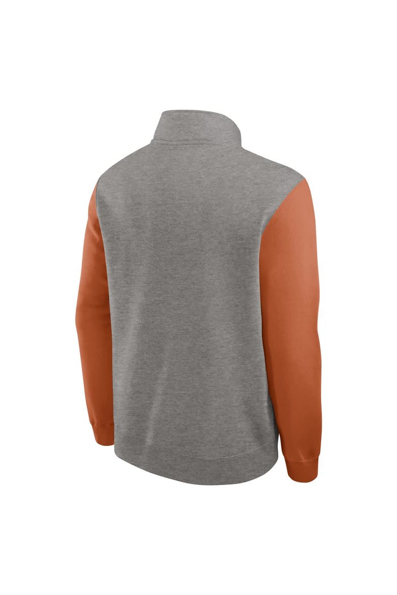 Men's Nike Heather Gray/Texas Orange Texas Longhorns Club Fleece Half-Zip Pullover, Alternate, color, Heather Gray