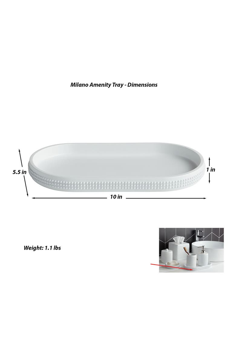 Milano Amenity Tray, Alternate, color, WHITE