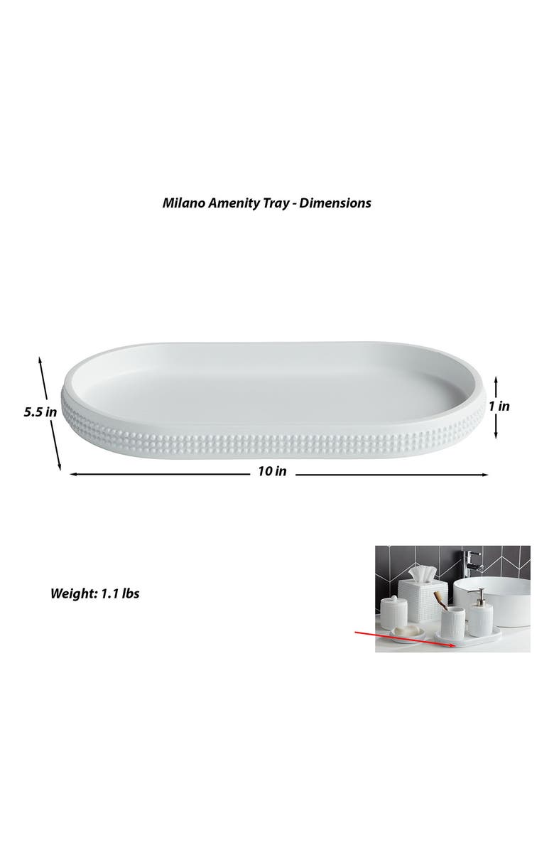 ROSELLI TRADING COMPANY Milano Amenity Tray, Alternate, color, White