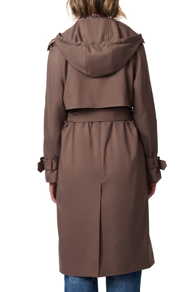 Double Breasted Hooded Trench Coat