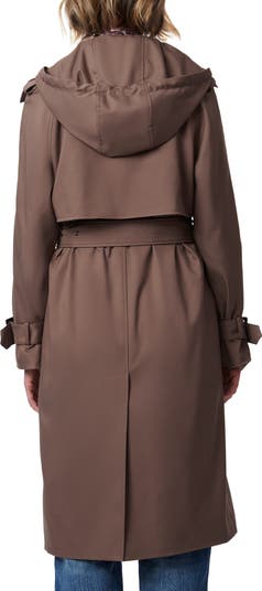 Double Breasted Hooded Trench Coat