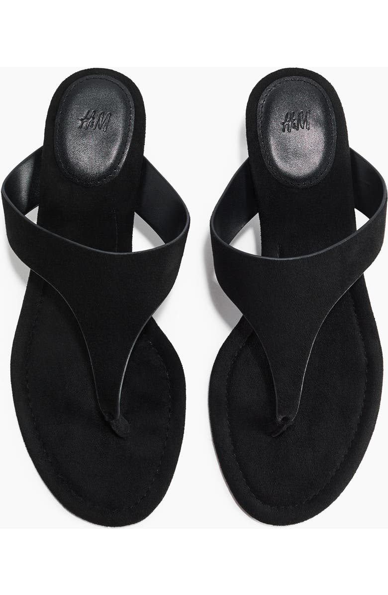 H&M Kitten-heeled Sandals, Alternate, color, Black