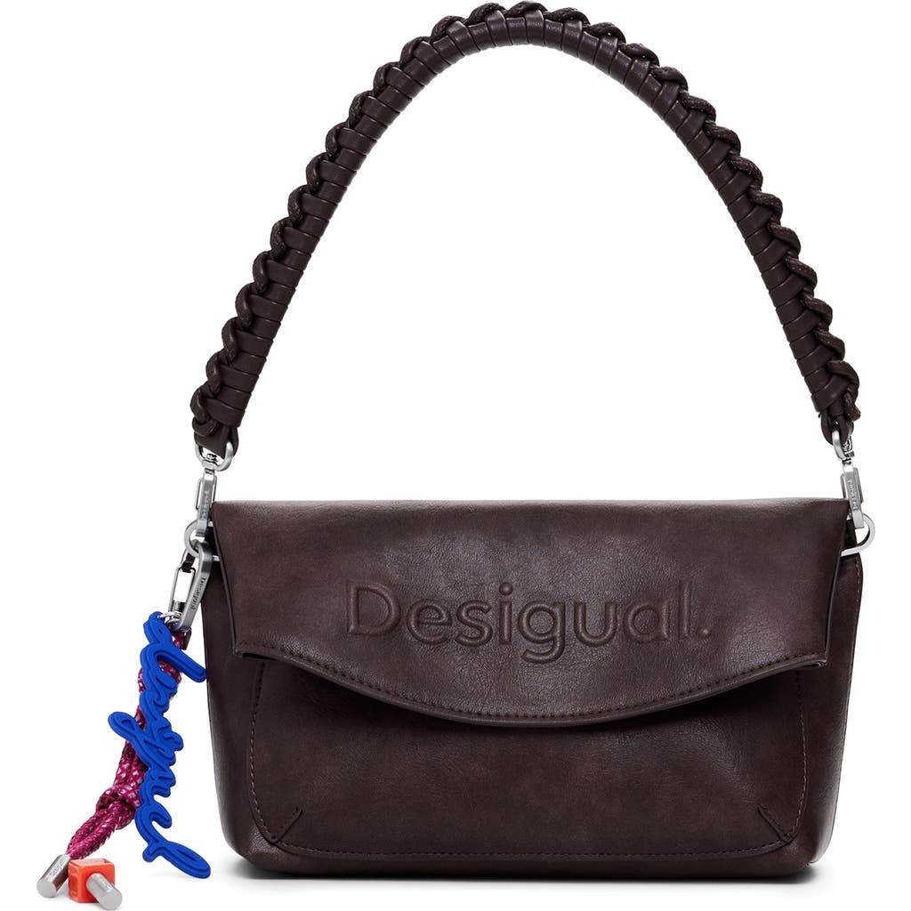 Desigual Medium Faux Leather Shoulder Bag In Brown