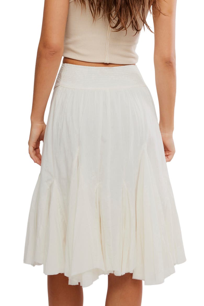 Frida Embroidered Godet Midi Skirt, Alternate, color, IVORY
