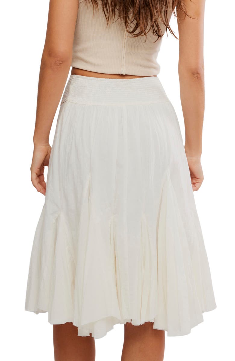 Free People Frida Embroidered Godet Midi Skirt, Alternate, color, Ivory