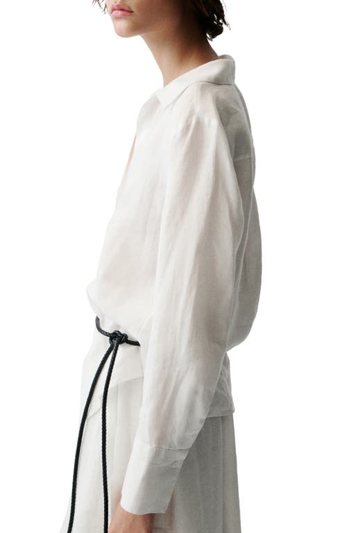 Mango Linen Shirt In White