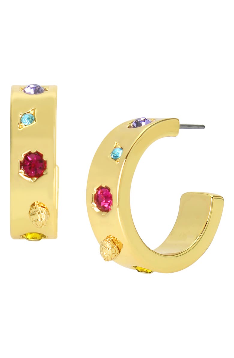 Kurt Geiger London Multicolor Crystal Hoop Earrings, Main, color, 