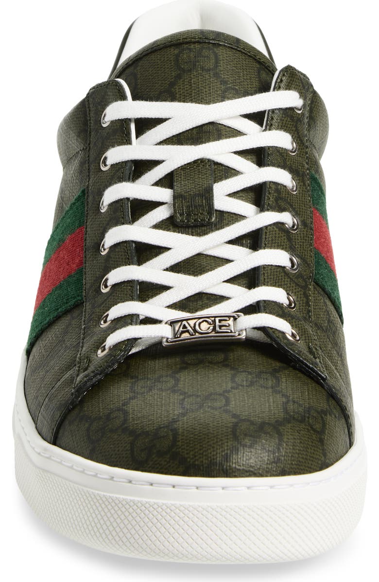 Gucci Ace Low Top Sneaker, Alternate, color, Olive