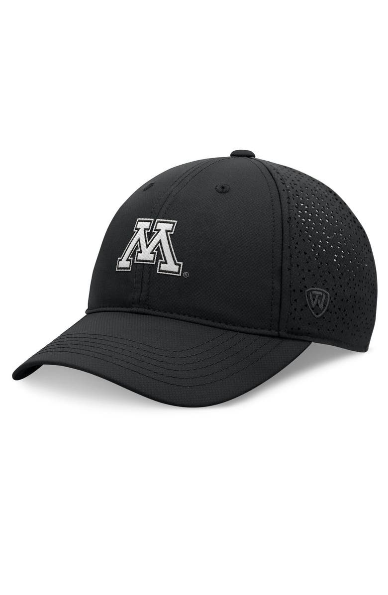 TOP OF THE WORLD Men's Top of the World Black Minnesota Golden Gophers Liquesce Trucker Adjustable Hat, Main, color, 