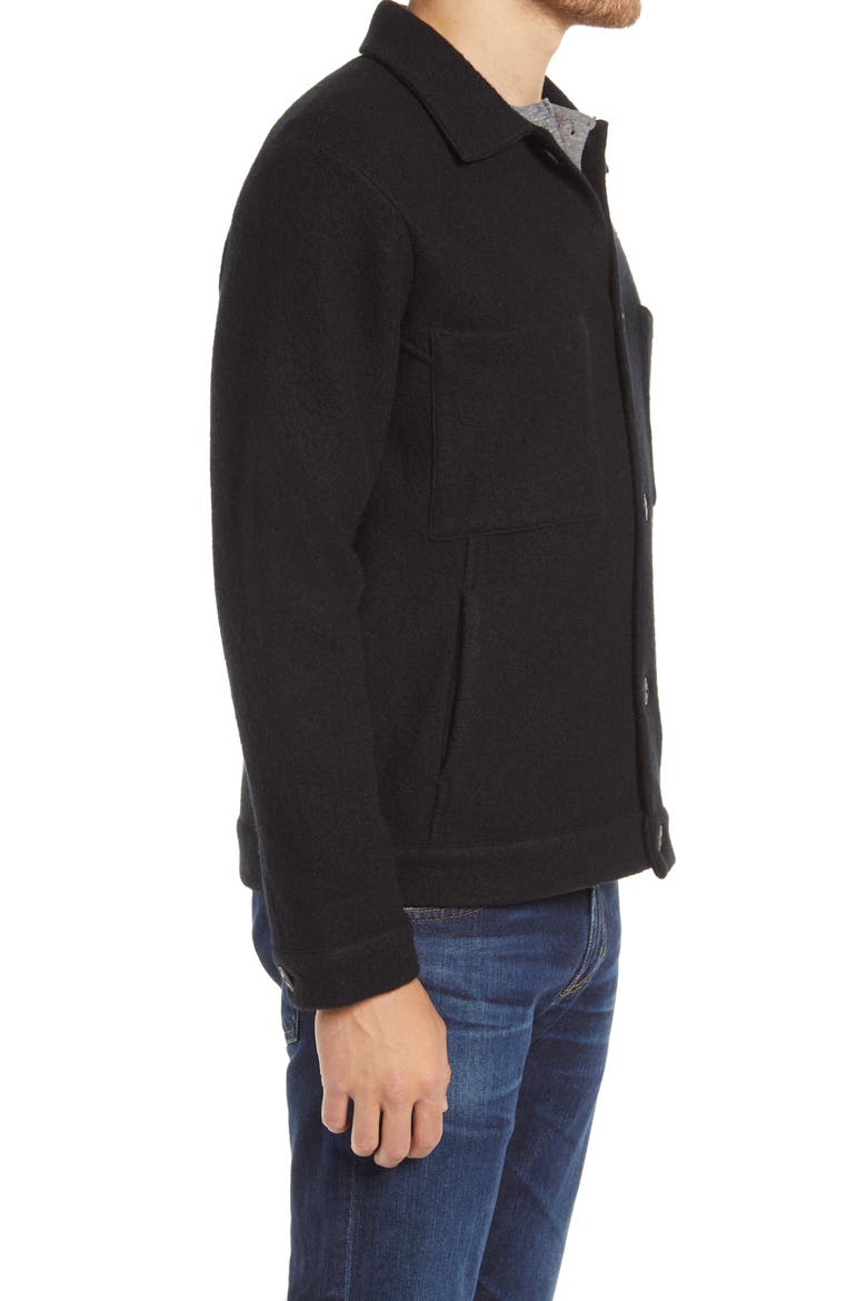 Alvin Boiled Wool Jacket, Alternate, color, BLACK