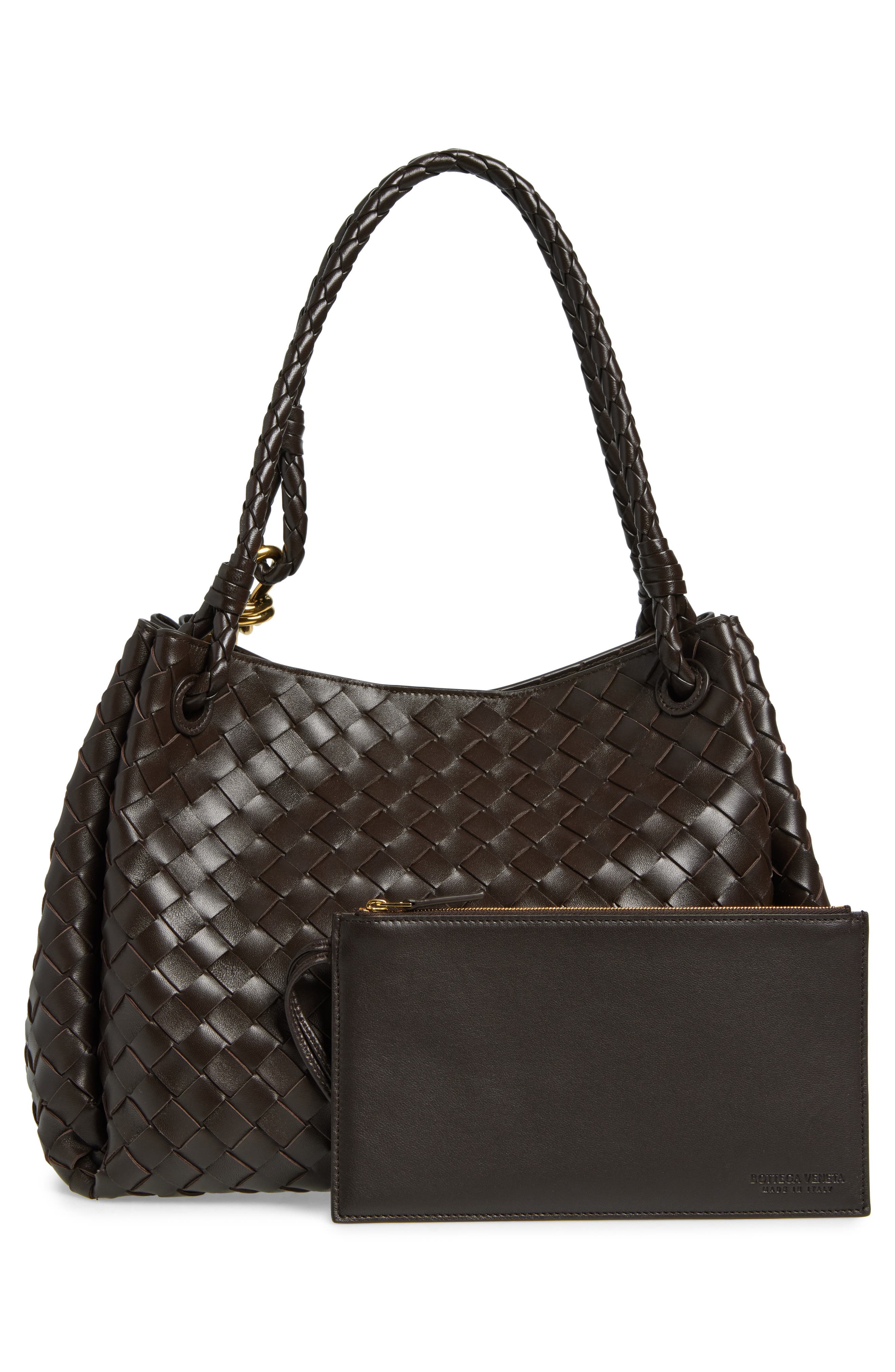 Bottega Veneta Large Andiamo Intrecciato Leather Top Handle Bag, Alternate, color, 