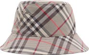 Burberry EKD Embroidered Bias Check Bucket Hat