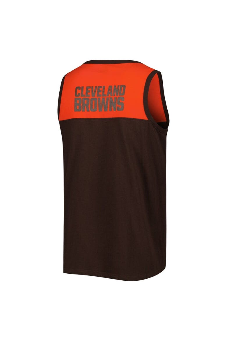 Men's Starter Brown/Orange Cleveland Browns Team Touchdown Fashion Tank Top, Alternate, color, Brown