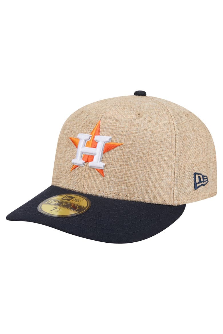 Men's New Era  Natural/Navy Houston Astros Twine 59FIFTY Fitted Hat, Main, color, Natural