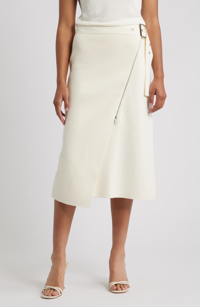 BOSS Feliora Wrap Skirt, Main, color, Soft Cream