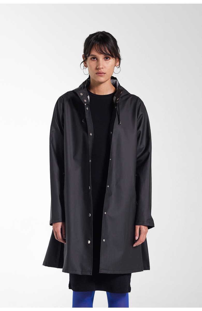 Stutterheim Mosebacke Lightweight Raincoat, Main, color, Black