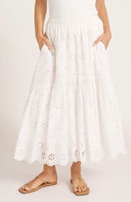 matty m. Shayla Eyelet Lace Cotton Skirt