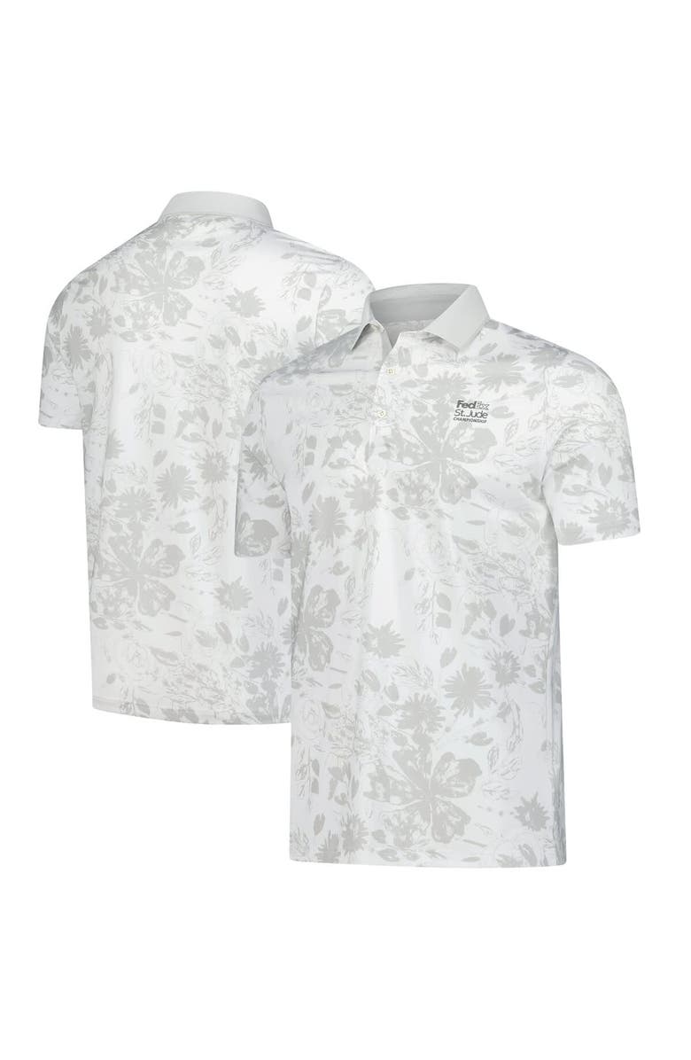 PUMA Men's Puma White FedEx St. Jude Championship MATTR Rose Polo, Main, color, White